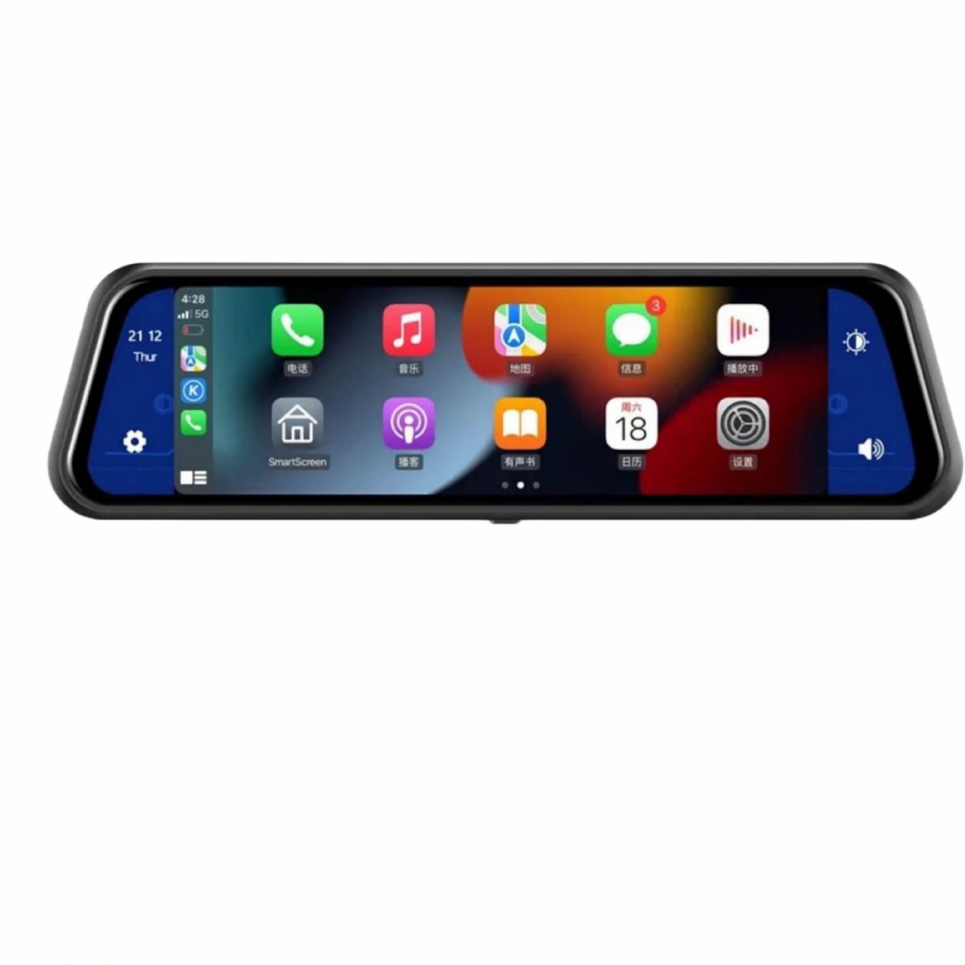 آینه مانیتور دار خودرو مدل MS1 سایز ۹.۶۶ اینچ با کارپلی