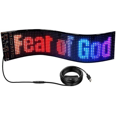 پنل LED منعطف خودرو سایز ۶۰ در ۱۲ سانت ریموت دار