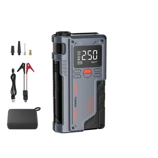 جامپ استارتر و پمپ باد شارژی خودرو پاورفول مدل T700 با باتری 8000mAh، چراغ قوه LED و فشار 150PSI